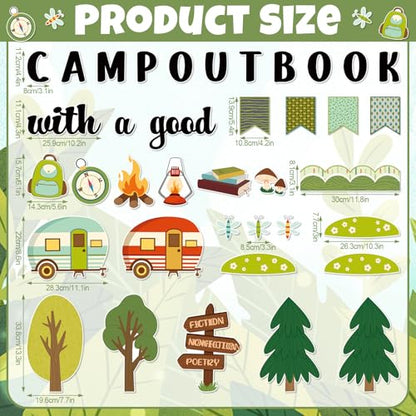 Funrous Camping Theme Bulletin Board Set Camp Classroom Decor - style: Camp