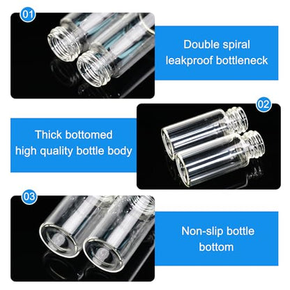 10ml Clear Glass Vials with Screw Caps 10PCS - style: 10ml-10pcs
