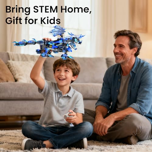 OASO Dragon Building Kit STEM Gifts for Kids Ages 8-12 with Remote Control