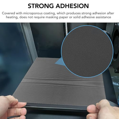 3D Printer Glass Build Plate, 377x370x4mm Printing Machine Bed Glass for Ender 5 Plus, 400℃ High Temperature, 3D Printer Accessories and Parts
