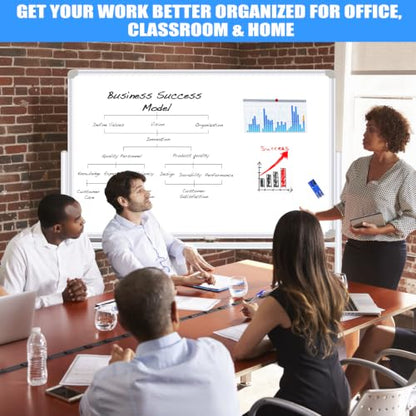 Mobile Whiteboard with Stand 60"x40" Double Sided Dry Erase Board on Wheels - style: Double-sided 60x40 Inches