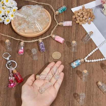 PH PandaHall 200pcs 4ml Clear Glass Jars with Cork Stoppers Mini Glass Bottles Small Transparent Vials Tiny Jars for DIY Crafts Essential Oils Perfume Wedding Favors Party Decorations Gift Making - size: 4ml