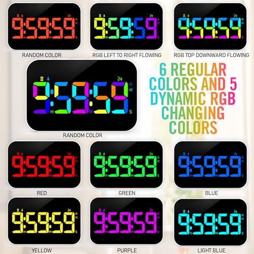 TXL Kitchen Timer for Cooking, Rechargeable Digital Magnetic Timer with Large LED Display, Loud Alarm, Sound Countdown, 4 Volume Levels and 3 Brightness for Classroom, Study (RGB) - color: Rgb