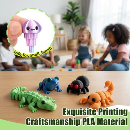 60PCS Mini 3D Printed Animals, Articulated Fidget Toys for Kids - style: 60P Mini Forest Animals