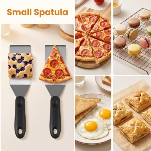 3 Pcs Small Metal Spatula Mini Stainless Steel Serving Spatula for Kitchen Use