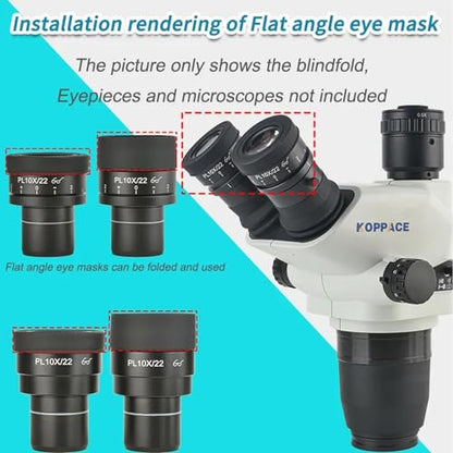 2Pcs Eyepiece Cover Stereo Microscope Flat Angle Rubber Eyepiece Protector Eye Guards Eyeshields Cups Replacement for 40‑42mm Interface