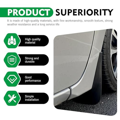 2 PCS Car Mud Flaps, Precise Fitment Splash-Protection Tire Rear Mudguard, All-Weather Waterproof Protection Fender Flap, Universal Tire Modification Part for Most Cars SUVs Trucks (Black)