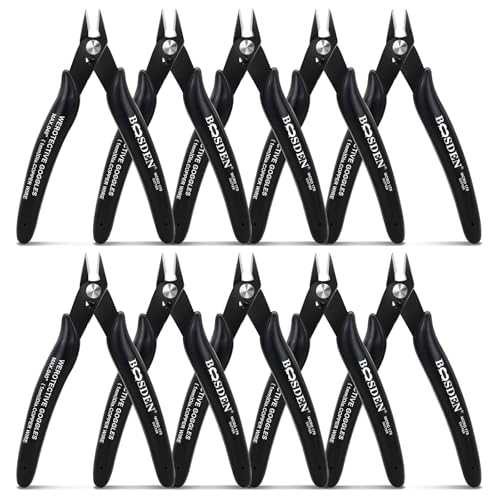 BOOSDEN 10 Pack Small Micro Wire Cutters Flush Cutter Pliers 5-Inch - color: Micro - 10 Pack