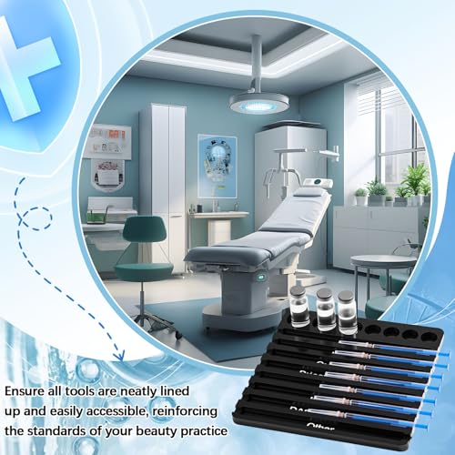 Chunful 2 Pack Acrylic Syringe Tray Organizer, 8 Slots Each, Vial Holder - color: Black