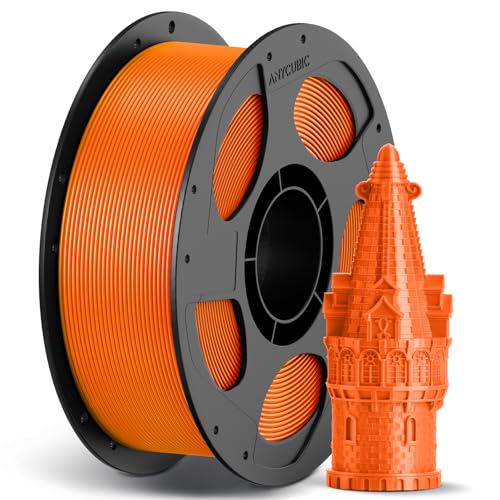 ANYCUBIC High Speed 3D Printer Filament 1.75mm, Print Up to 10X Faster, Rapid PLA Filament with High Prints Quality, Dimensional Accuracy +/- 0.02mm, 1KG Reusable Spool, Vibrant Orange - color: 1kg Vibrant Orange