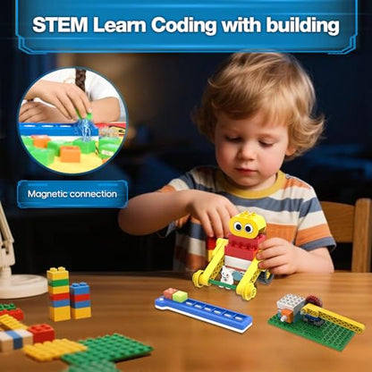 10-in-1 ICBlocks Screen-Free Coding Robot Kit for Kids, 85+ PCS Science Kits, Stem Robotics Building, Educational Coding Projects Gifts for Boys & Girls Ages 3-6 Years - style: ICBlock
