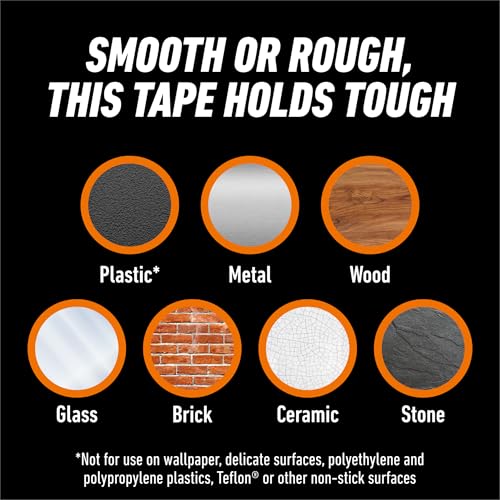 GORILLA Invisible Hold Mounting Tape, 1" x 150", Clear, 4-Pack - size: 4 - Pack
