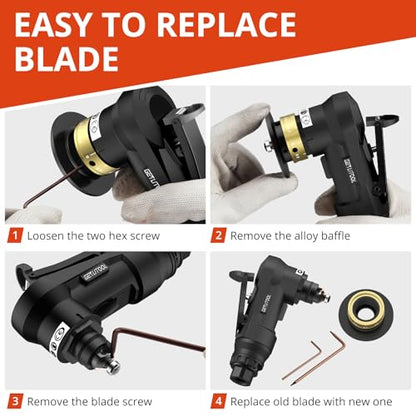 GETLITOOL Pneumatic Chamfering Tool, Air Chamfer Tool with 12C & 10R-Blade - color: Black