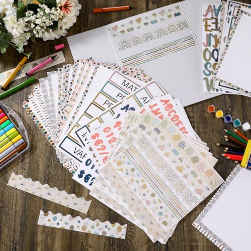 Dispowreath 96 Pcs Science Fair Board Supplies,Boho Style - style: Boho Style