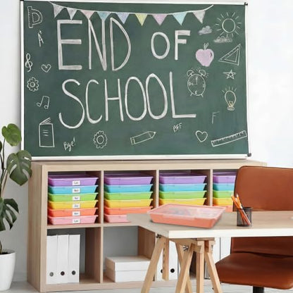 Tinlade 6 Pcs Classroom Paper Storage Bins with Lids, 13x10, Macaron - color: Macaron
