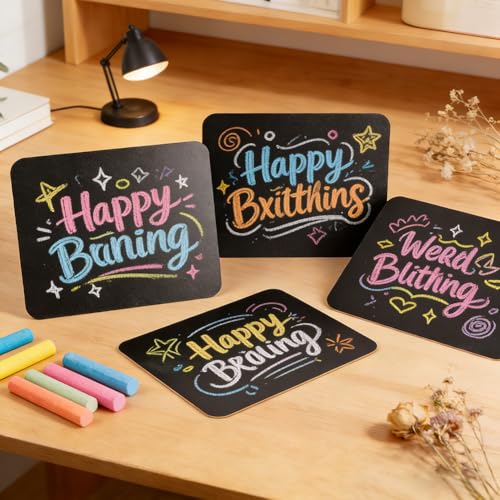 UNICRAFTALE 15 Pack Double-Sided Wooden Frameless Mini Chalkboard MDF Rectangle Black Small Chalkboard Sign for Tabletop Restaurant Menu Home Office Note 11.8x9.4 Inch