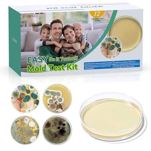 Mold Test Kit for Home - 12 Simple Detection Tests for HVAC, Surfaces & Indoor Air Quality, DIY Black Mold Detector Testing kit at Home, with Detailed Identification Guide & Free Lab Analysis - style: 12 Test Plates