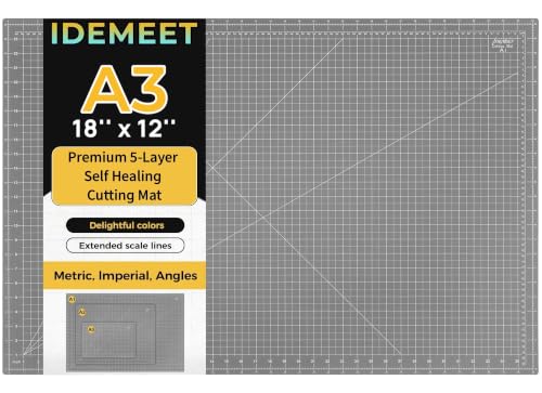Self Healing Cutting Mat 18" x 12", A3 Double-Sided for Quilting & Sewing, Non-slip, 5-Ply Rotary Cutting Mat for Crafts Cutting Fabric Scrapbooking, and Small Modeling Projects, Anthracite Gray - color: Anthracite Gray, size: A3:17.8''x11.9''
