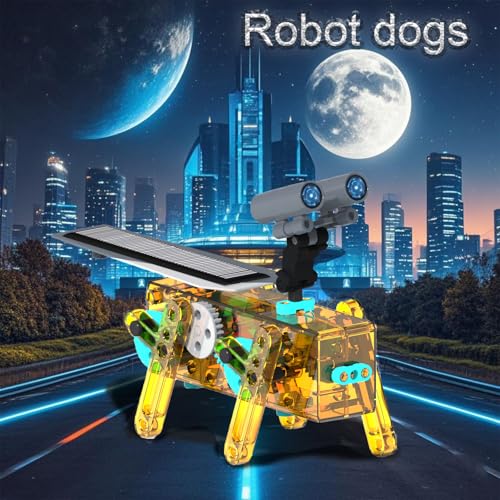 STEM 25-in-1 Education Solar Power STEM Toys for Boys Age 8-12, Science Kits Robots Toys for Ages 8-13, Building Toys Robotics Experiment Set Birthday Gifts for Kids 8 9 10 11 12 13 Years Old (Yellow) - color: Yellow