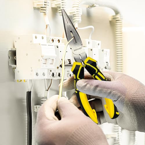 BOOSDEN 8 inch Needle Nose Pliers with Wire Cutters Spring Loaded - size: 8" (1 Pack)