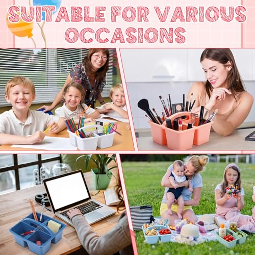 Potchen 12 Pack Caddy Organizer with Handle Plastic Table Supply Caddy Bulk
