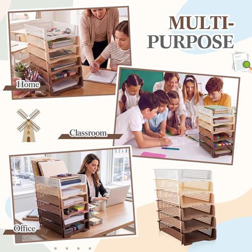 Geetery Turn in Trays Classroom, Gradient Brown, Set of 12 - color: Gradient Brown
