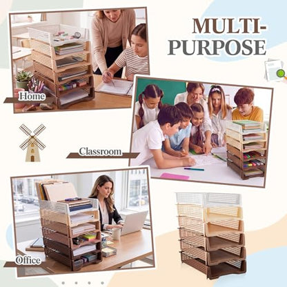 Geetery Turn in Trays Classroom, Gradient Brown, Set of 12 - color: Gradient Brown