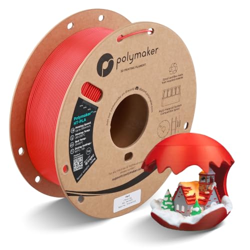 Polymaker HT-PLA Filament 1.75mm Red 1KG, High Temp PLA, Neatly Wound - color: 117 - 1.75mm Red (Hex Code: #Ac0200), size: 1kg HT-PLA