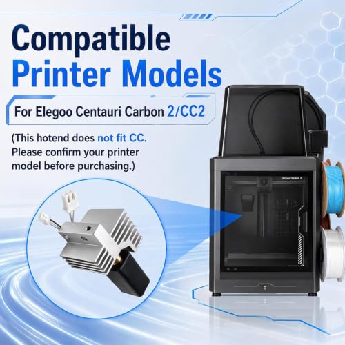 4PK Centauri Carbon 2 Hotend,0.2/0.4/0.6/0.8mm Hardened Steel Ceramic Heating,350°C Heat‑Resistant Print Head,500 mm/s High‑Speed Printing, Quick‑Detachable Wear‑Resistant Nozzle for Elegoo CC2 - color: 4 Pack CC2 Hotend Kir(0.2/0.4/0.6/0.8mm)