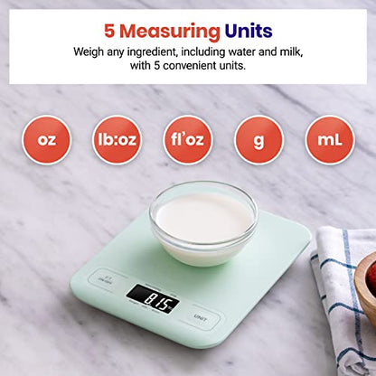 Etekcity Food Kitchen Scale, Digital Grams and Ounces, Medium - color: Mint Green