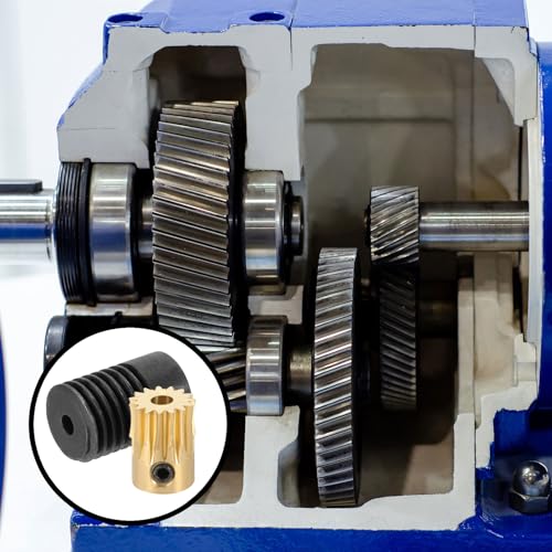 uxcell Worm Gear Set 15T 0.5 Module 15:1 Reduction Rate, Right Rotation Drive Gear Box Wheel Reduce Transmission Part (Brass Gear-3mm Bore, #45 Steel Rod 3mm Bore) - size: Gear-3mm, Rod-3mm Bore, style: 0.5M-15T
