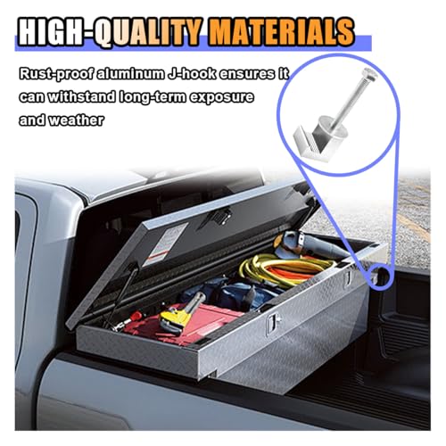 smilfuy 4PCS Truck Tool Box Mounting Clamp Kit, J Hooks No Drilling, Silver - color: Silver