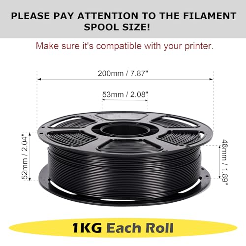 Black Silk PLA Filament 1KG, 3D Printer Silk Filament 1.75mm - color: Silk Black