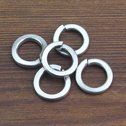 HELIFOUNER 100 Pieces M10 Stainless Steel Split Lock Washers, 304 Stainless Steel Spring Lock Washers for Screws Bolts, Silver - color: Silver, size: M10 (100 PCS)