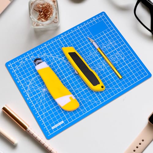 DIYSELF 9in×12in Cutting Mat, A4 Self Healing Craft Mat for Sewing - color: Blue, size: 12"L x 9"W