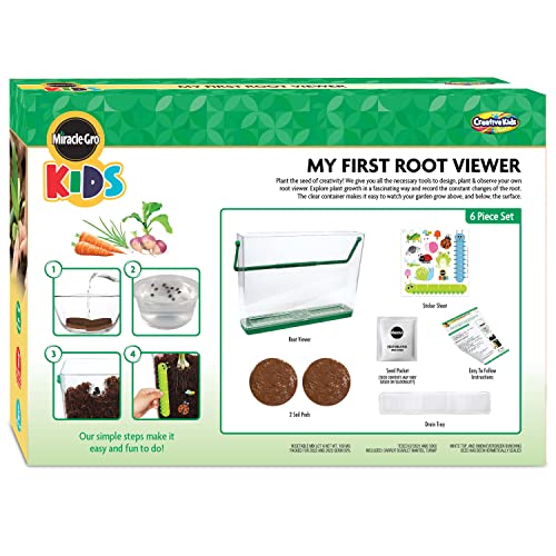 Creative Kids Miracle GRO Root Viewer Garden Kit - Educational STEM Set with Soil & Seeds for Kids Age 6+, Plant Growing Science Lab - style: My First Root Viewer