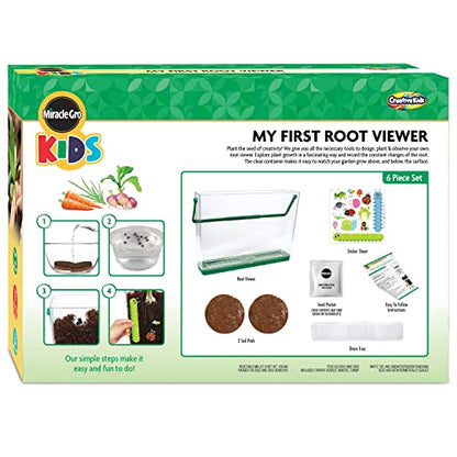 Creative Kids Miracle GRO Root Viewer Garden Kit - Educational STEM Set with Soil & Seeds for Kids Age 6+, Plant Growing Science Lab - style: My First Root Viewer