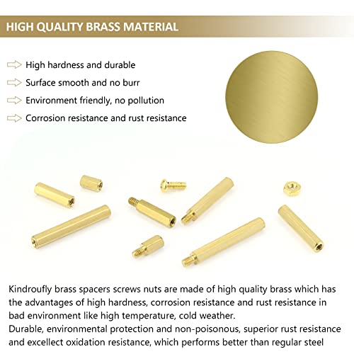 320 Pieces M2 Male Female Hex Brass Standoffs Spacers Screws Nuts Kit, Kindroufly Brass Standoffs Assortment Kit for PCB Motherboard - size: M2 Brass Standoffs
