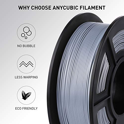 ANYCUBIC PLA 3D Printer Filament 1.75mm, Texture Silver, 1KG - color: 0.1kg Black