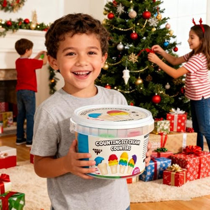NEOROD Ice Cream Toys for Toddlers 1-5, Montessori Counting Manipulatives - style: ice cream