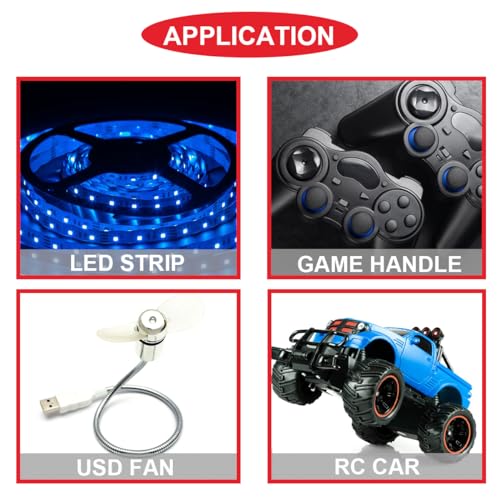 5 Pcs 4 AA Battery Holder, USB Female Socket, 4 x 1.5V AA Battery Box Holder with Cover (Batteries are not Included), ON/Off Switch, Screw,for Arduino RC LED Strip - color: N.4AA Battery Holder Cover With USB Female Socket