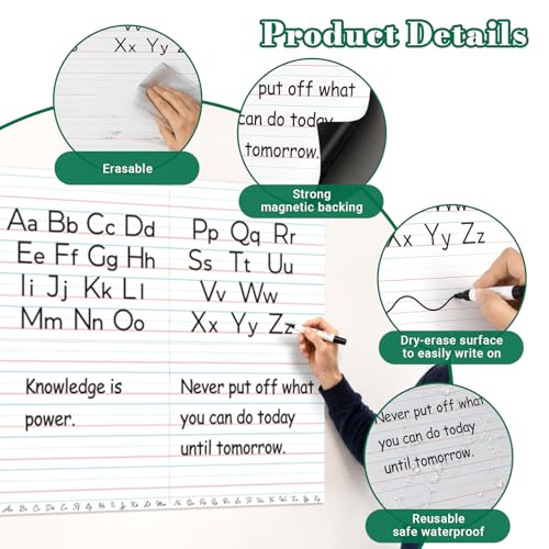 Giant Magnetic Notebook Paper, 28x 24 in Classroom Dry Erase Sheet - size: Classroom Handwriting Paper - 24 x 28 in