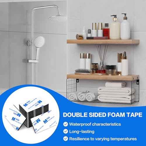 Double Sided Adhesive Tape Pads Heavy Duty, Mounting Tape,48Pcs 3mm Thickness Pre-Cut Foam Tape,Super-Sticky Black Strong Pads Rectangle Shape Waterproof for Walls Picture, Car, Home, Office - color: Black
