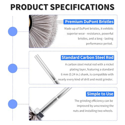 Nylon Wheel Brush, 1000 Grit, 6mm Shank - style: 1Pcs 1000#