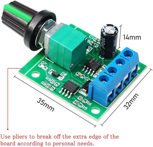 Gebildet 2pcs PWM Low Voltage Motor Speed Controller DC 1.8V 3V 5V 6V 12V 2A 1803BK 1803B Adjustable Driver Switch with Speed Control Knob - style: 12V-5pin
