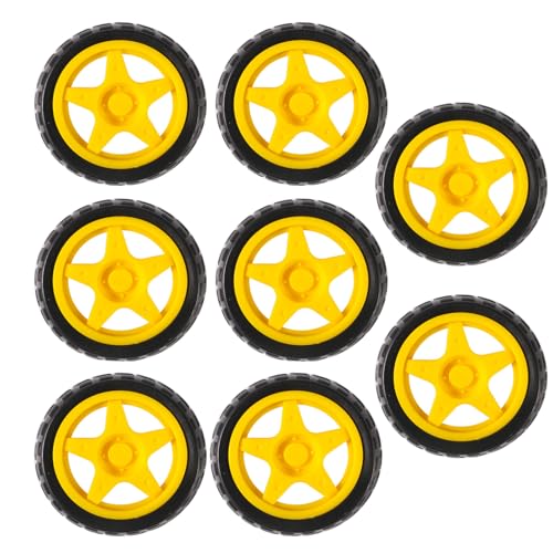 8Pcs TT Motor Wheels Replacement 1:48 Scale Rubber Tires for Smart Car Robot DIY Kit, Remote Control Cars, RC Chassis, Gearbox Spare Parts - color: 8pcs