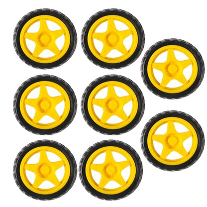 8Pcs TT Motor Wheels Replacement 1:48 Scale Rubber Tires for Smart Car Robot DIY Kit, Remote Control Cars, RC Chassis, Gearbox Spare Parts - color: 8pcs