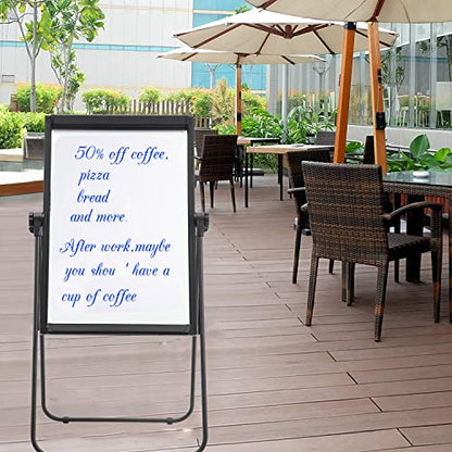 U Stand White Board Easel, 36x24 Double Sided Magnetic Dry Erase Board - size: 36"W x 24"H