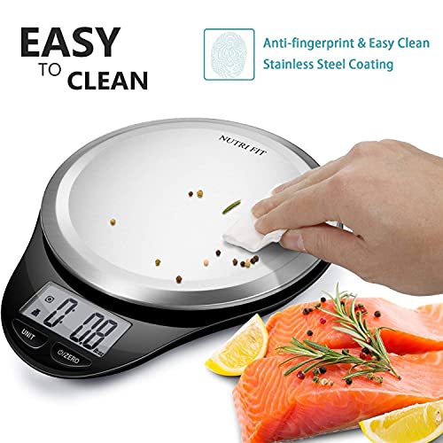 NUTRI FIT Food Scale Digital Kitchen Scale Weight Grams and Ounces Black - color: State Black