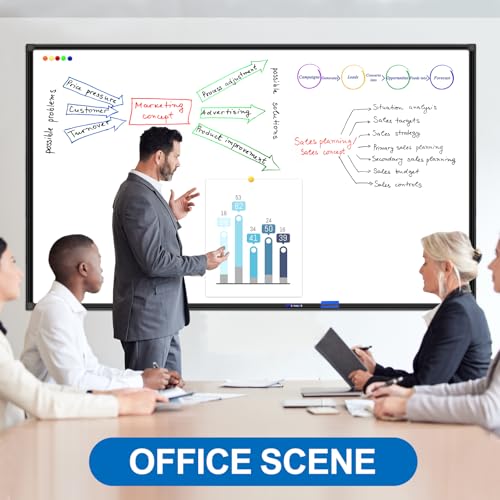 H-Qprobd 6'x4' Large Magnetic White Board Dry Erase Whiteboard with Black Aluminum Frame, 72"X48" Magnet Presentation Wall Boards for Office, Classroom, School, Home - color: Black, size: 72"X48"